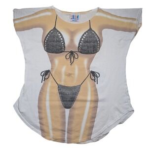 My Bikini LA Imprints Graphic Bikini Body T Shirt One Size Fits Most 100 Cotton